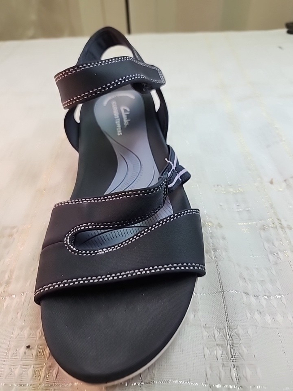 Clarks Women's Black Adjustable Strap Sandal